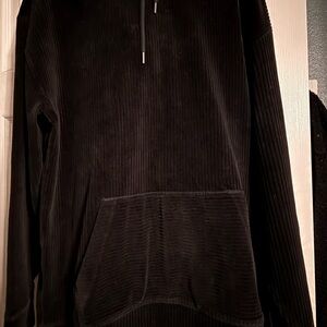 Express Men's Black Corduroy hoodie